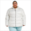 White puffer jacket from Snow Country Outerwear Women’s Plus Size Lexington Winter Coat