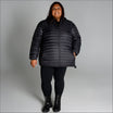 Black puffer jacket from Women’s Plus Extended Size Packable Down Jacket with hood