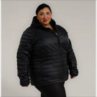 Black puffer jacket from Women’s 1X-6X Plus Extended Size Packable Down Jacket Hooded Coat Snow Country Outerwear