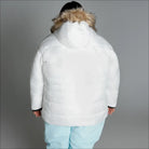 White hooded puffer jacket from Snow Country Outerwear Women’s Plus Size Winter Ski Coat