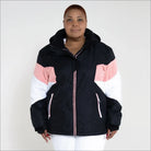 Color-blocked hooded winter jacket from Snow Country Outerwear Women’s Plus Size Ski Coat