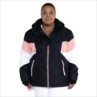 plus size ski jacket 1X / Black White Pink