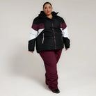 Plus-size color-blocked winter jacket and pants from Snow Country Outerwear for women