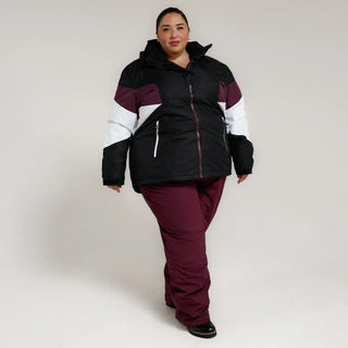 Plus-size color-blocked winter jacket and pants from Snow Country Outerwear for women
