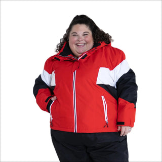 plus size ski jacket 1X / Red Black White