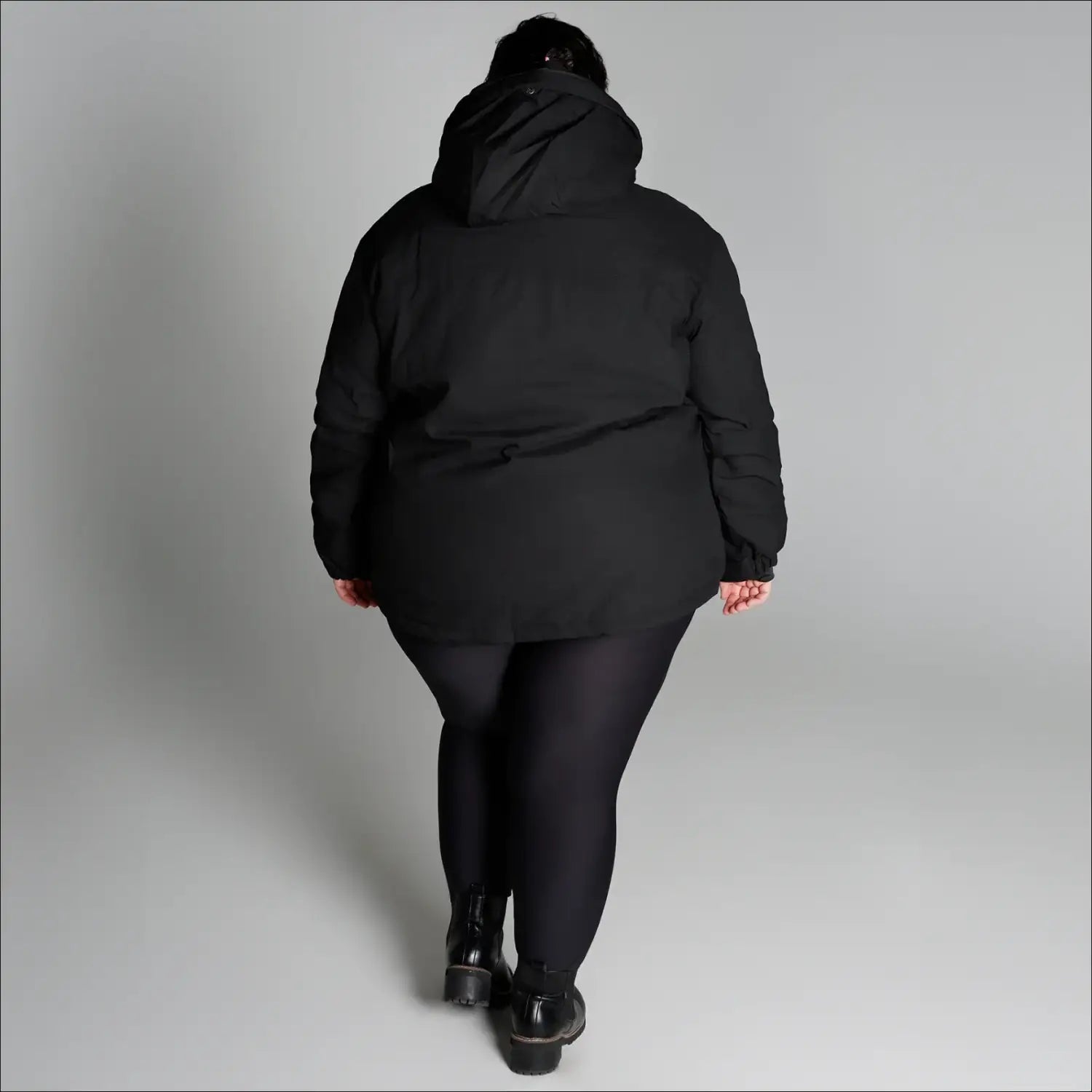 Black hooded puffer jacket from Snow Country Outerwear Women’s Plus Size Fortress Winter Snow Ski Coat