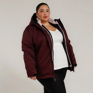 Women’s Plus Size Burgundy Winter Down Alternative 3in1 Coat Jacket Snow Country Outerwear