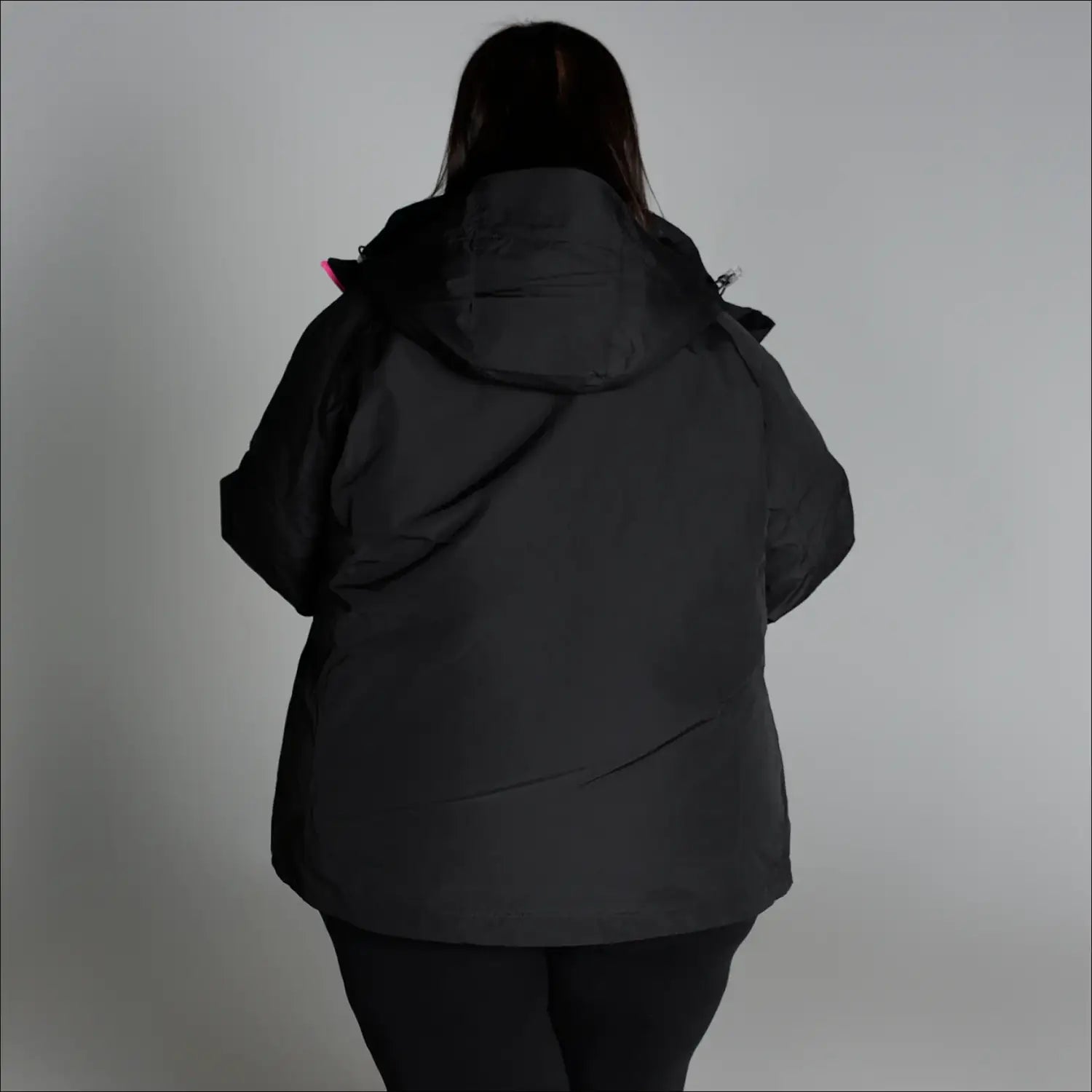 Women’s Plus Size 1X-6X Black Hooded Winter Down Alternative 3-in-1 Coat Jacket