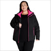 Black winter jacket with pink lining from Women’s Plus Size 1X-6X Winter 3-in-1 Coat