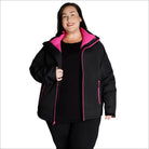 Black winter jacket with pink lining from Women’s Plus Size 1X-6X Winter 3-in-1 Coat