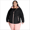 Plus size black and pink winter down alternative 3-in-1 coat jacket for snow country outdoors