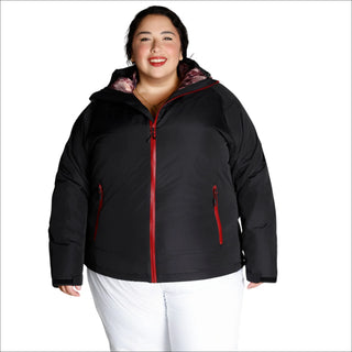 plus size ski jacket 1X / Black Wine Flower