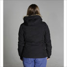 Black hooded winter jacket from Snow Country Outerwear Women’s Vail Down Alternative Ski Coat