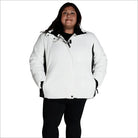 White and black puffer jacket from Snow Country Outerwear Womens Aspen Ski Jacket Coat