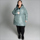 Women’s plus size quilted hooded puffer coat from Savvy Transitional Mid Weight collection