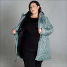 Women’s Plus Size Quilted Sage Green Winter Coat for Transitional Seasons