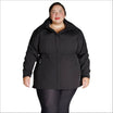 Black plus-size soft shell jacket for women in Stowe 1X-6X mid-length style