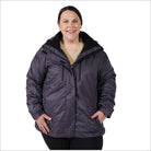 Woman in Gray Hooded Jacket from Pulse Women’s Plus Size 3in1 Boundary Ski Jacket Coat