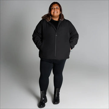 Women's Plus Size Alta Faux Fur 1X-6X Soft Shell Jacket – Snow
