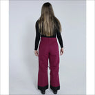 Maroon ski pants with black cuffs from Snow Country Outerwear for women in insulated S-XL