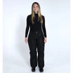 Woman wearing black ski pants and turtleneck from Snow Country Outerwear Ski Collection