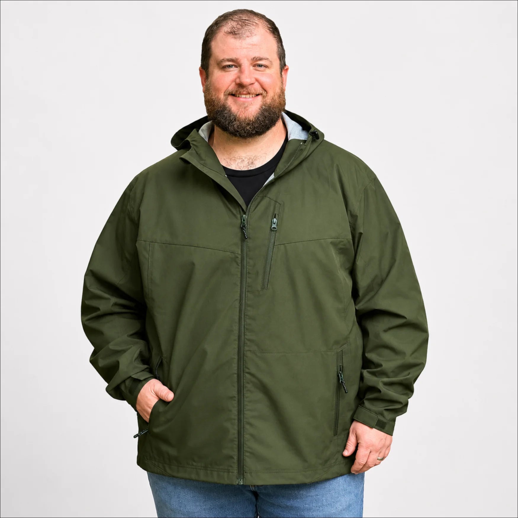 Mens Big Rain Jacket Waterproof Hooded 2XL-7XL Mystique