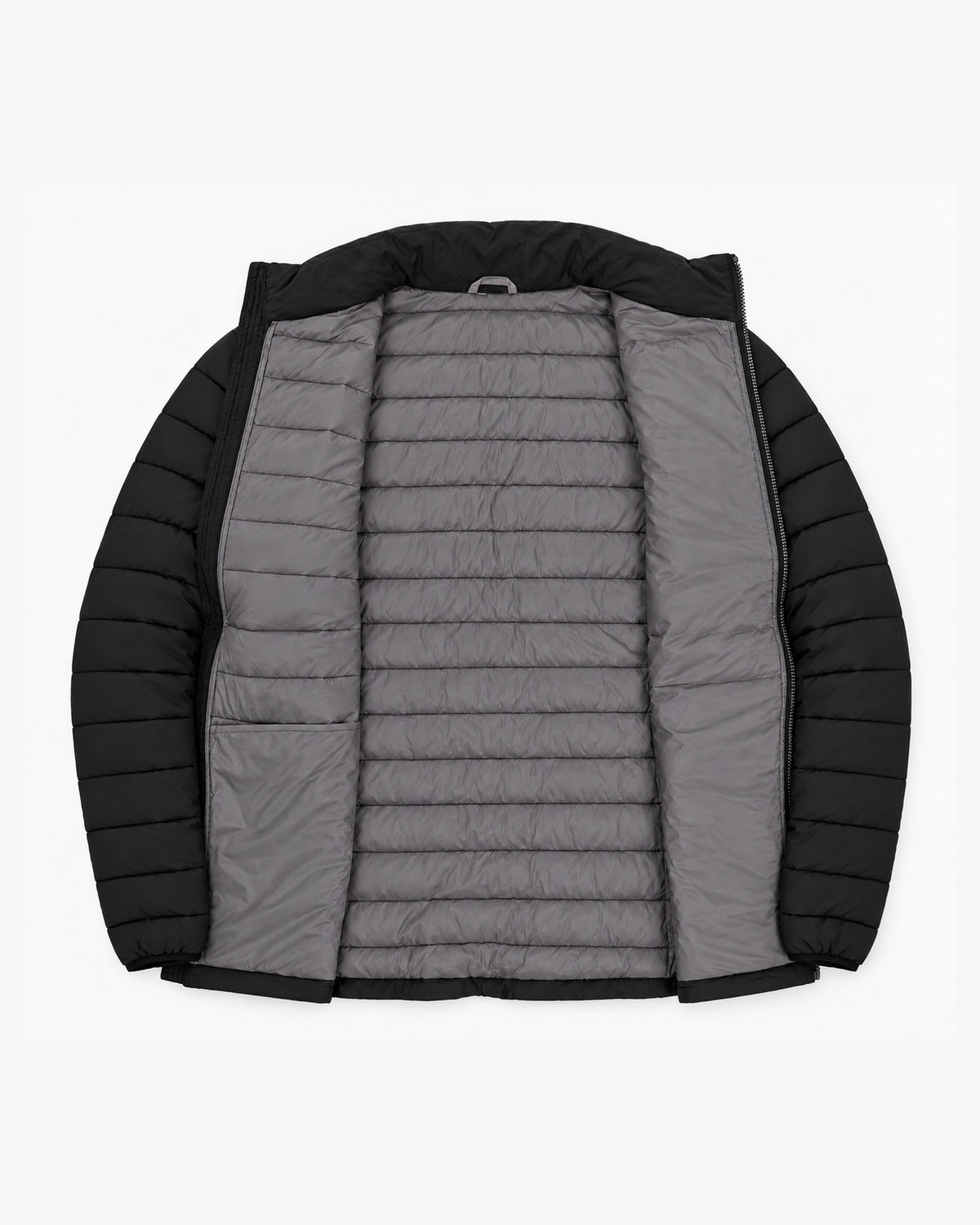 Black Telluride quilted jacket from Snow Country Outerwear Mens Big and Tall, open interior with quilted lining, 2XL to 7XL
