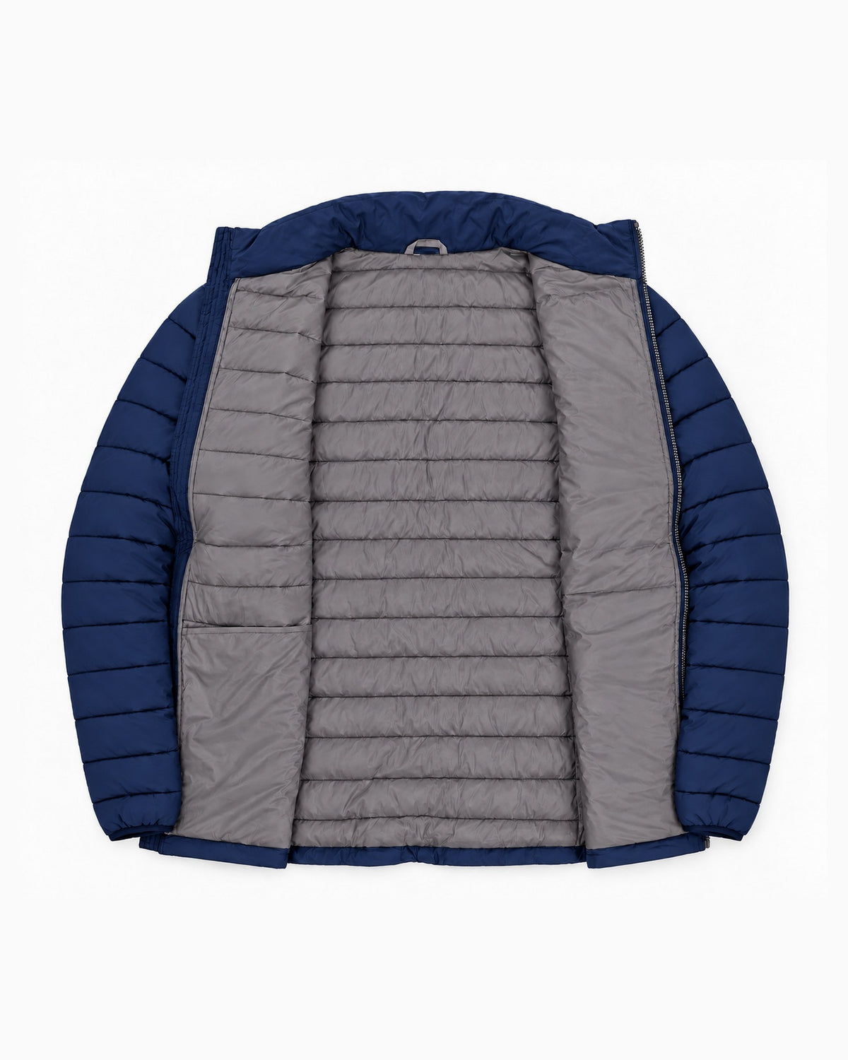 Navy Telluride quilted jacket from Snow Country Outerwear Mens Big and Tall, open interior with quilted lining, 2XL to 7XL