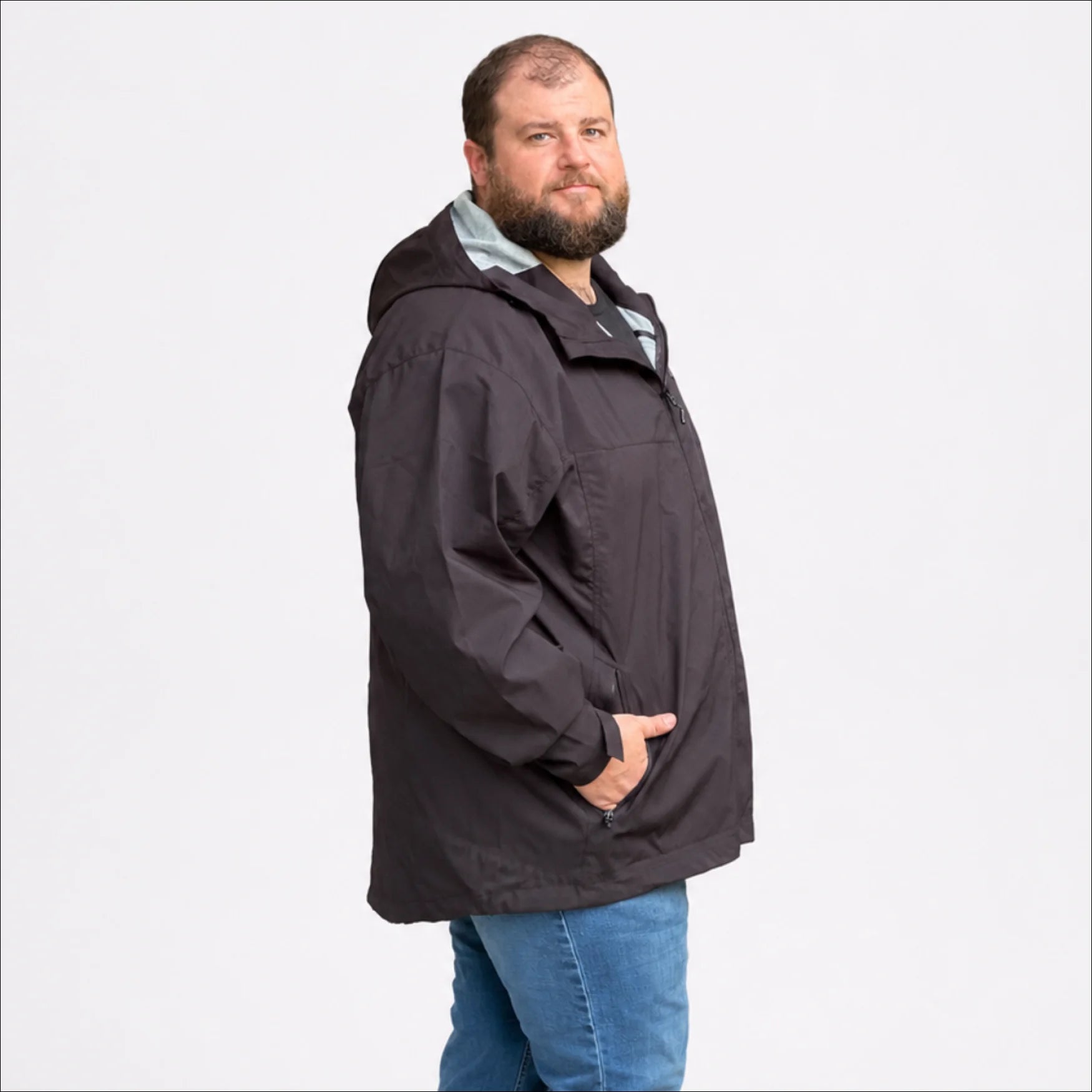 Mens Big Rain Jacket Waterproof Hooded 2XL-7XL Mystique