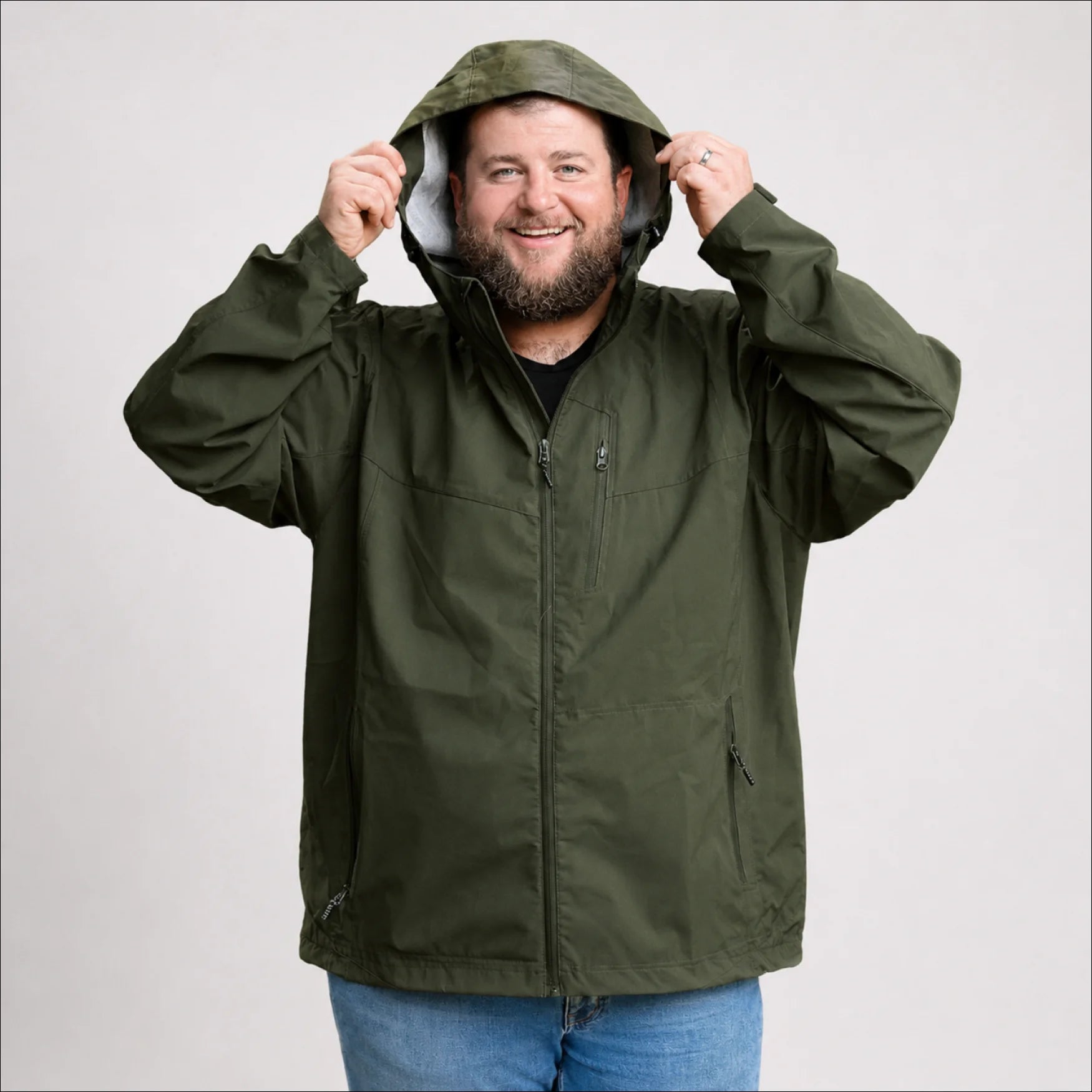 Mens Big Rain Jacket Waterproof Hooded 2XL-7XL Mystique