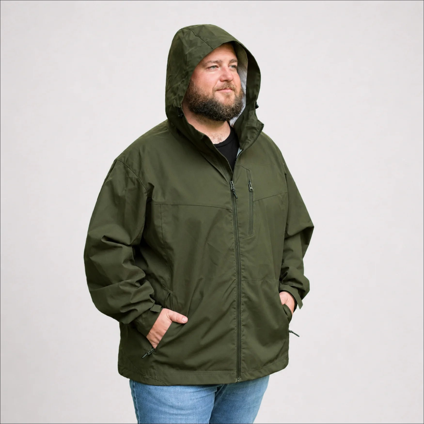 Mens Big Rain Jacket Waterproof Hooded 2XL-7XL Mystique