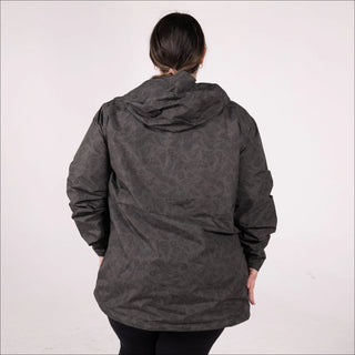 1X-2X Women’s Plus Size Rain Jacket Printed Wind Breaker Waterproof