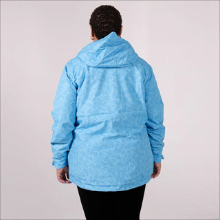 1X-2X Women’s Plus Size Rain Jacket Printed Wind Breaker Waterproof