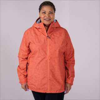 1X-2X Women’s Plus Size Rain Jacket Printed Wind Breaker Waterproof