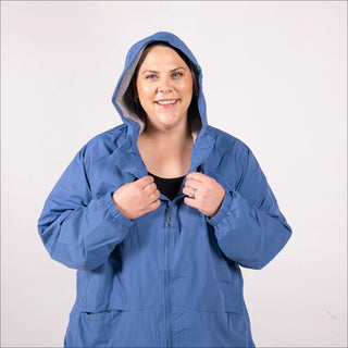 Women’s Plus Size 2X-6X Rain Jacket Windbreaker Windguard Hooded Coat