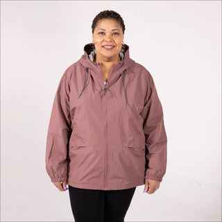 Women’s Plus Size 2X-6X Rain Jacket Windbreaker Windguard Hooded Coat