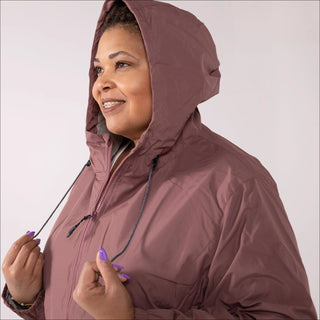 Women’s Plus Size 2X-6X Rain Jacket Windbreaker Windguard Hooded Coat