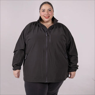 Women’s Plus Size 2X-6X Stretch Rain Jacket Windbreaker Coat Sabre