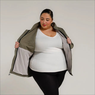 Women’s Plus Size 2X-6X Stretch Rain Jacket Windbreaker Coat Sabre
