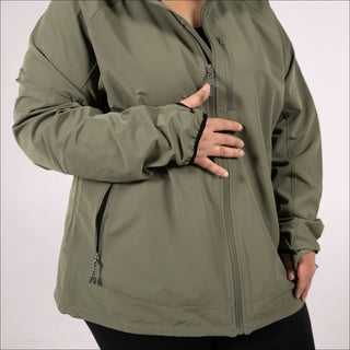 Women’s Plus Size 2X-6X Stretch Rain Jacket Windbreaker Coat Sabre