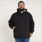 Black hooded jacket from Men’s Big 2XL-7XL Rain Jacket Rugged Rainier Windbreaker Coat
