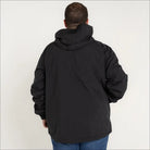 Black hooded jacket from Men’s Big 2XL-7XL Rain Jacket Rugged Rainier Windbreaker Coat Snow Country Outerwear