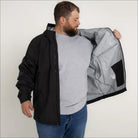 Black hooded jacket from Men’s Big 2XL-7XL Rain Jacket Rugged Rainier Windbreaker Coat