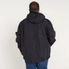 Black hooded jacket from Men’s Big 3XL-7XL Rain Jacket Windbreaker Cloudburst Coat