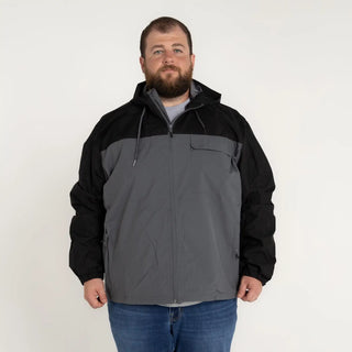 Two-tone hooded jacket from Snow Country Outerwear 3X-7X Men’s Big Rain Jacket Windbreaker