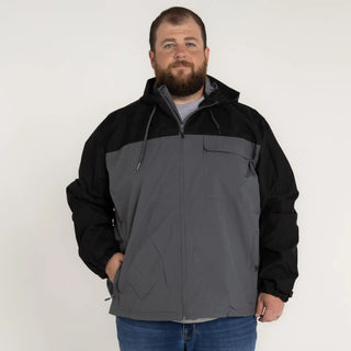 Two-tone hooded jacket from Snow Country Outerwear Men’s Big Rain Jacket Windbreaker