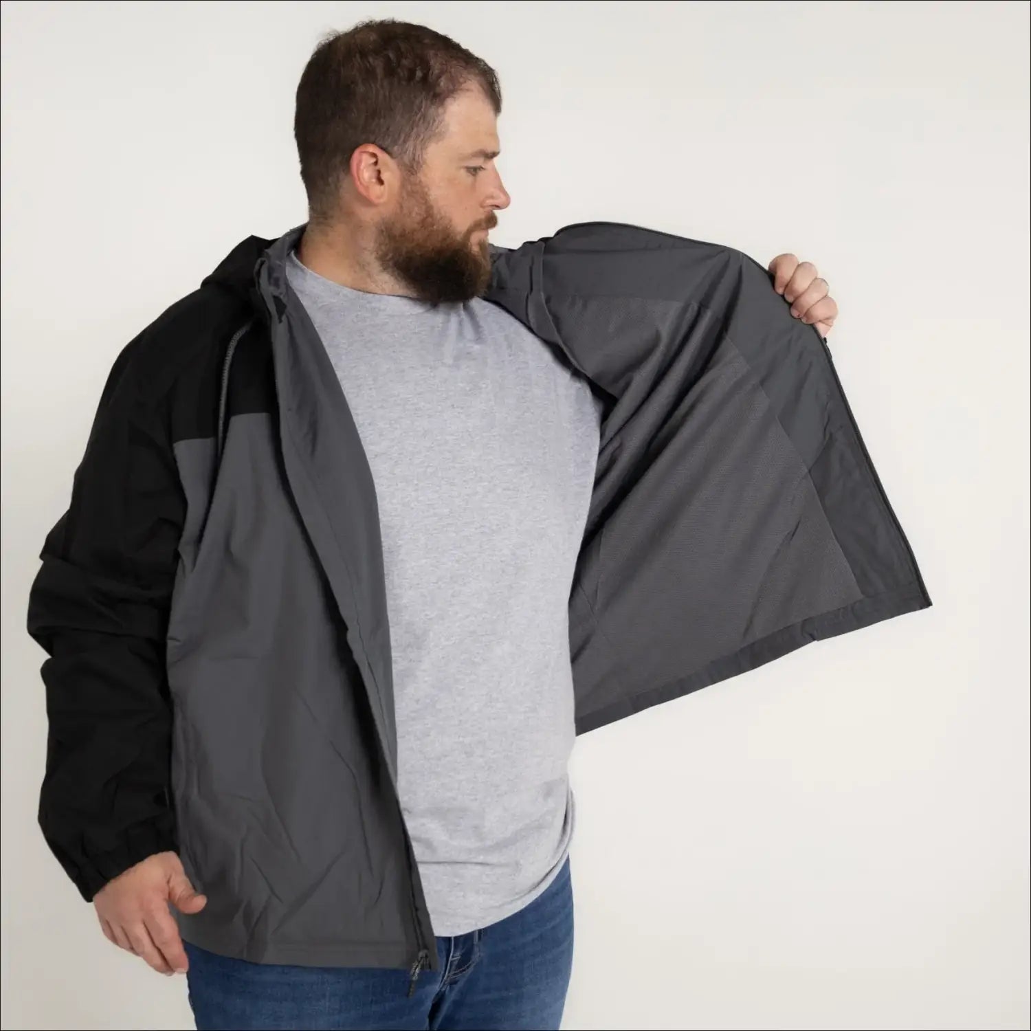 Open black and gray Snow Country Outerwear 3X-7X Men’s Big Rain Jacket Windbreaker