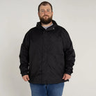 Black hooded jacket from Snow Country Outerwear Mens Packable Rain Jacket collection