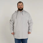Gray hooded anorak from Men’s Big 3XL-7XL Rain Jacket Windguard Windbreaker Coat