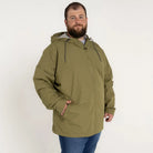 Olive green hooded parka from Men’s Big 3XL-7XL Rain Jacket Windguard collection